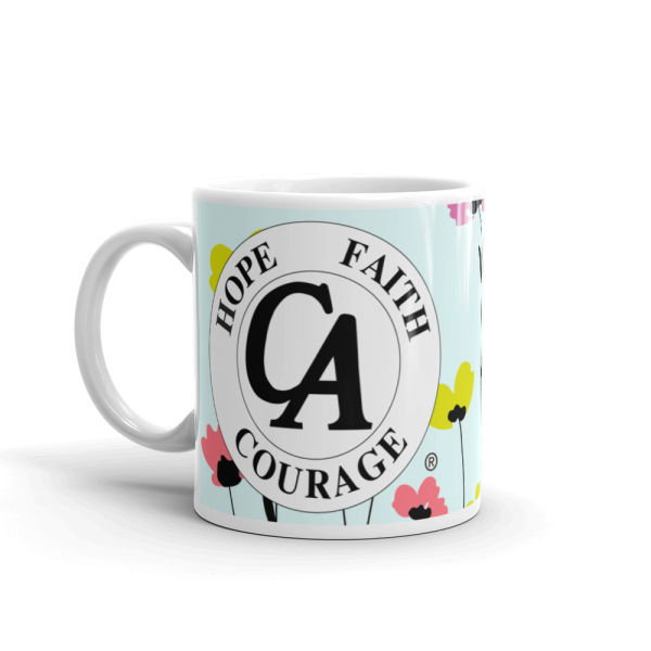 ETERNALLY GRATEFUL FLOWERS - White glossy mug - Image 2