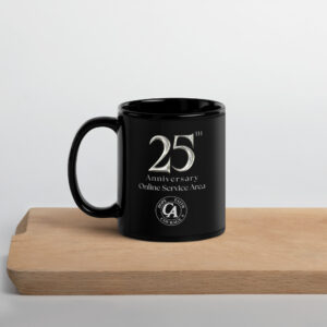 OSA 25 Year Anniversary Black Glossy Mug