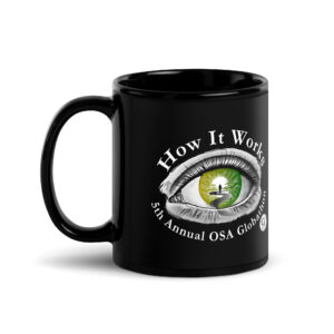 5th Annual Globathon Green Eye Black Glossy Mug